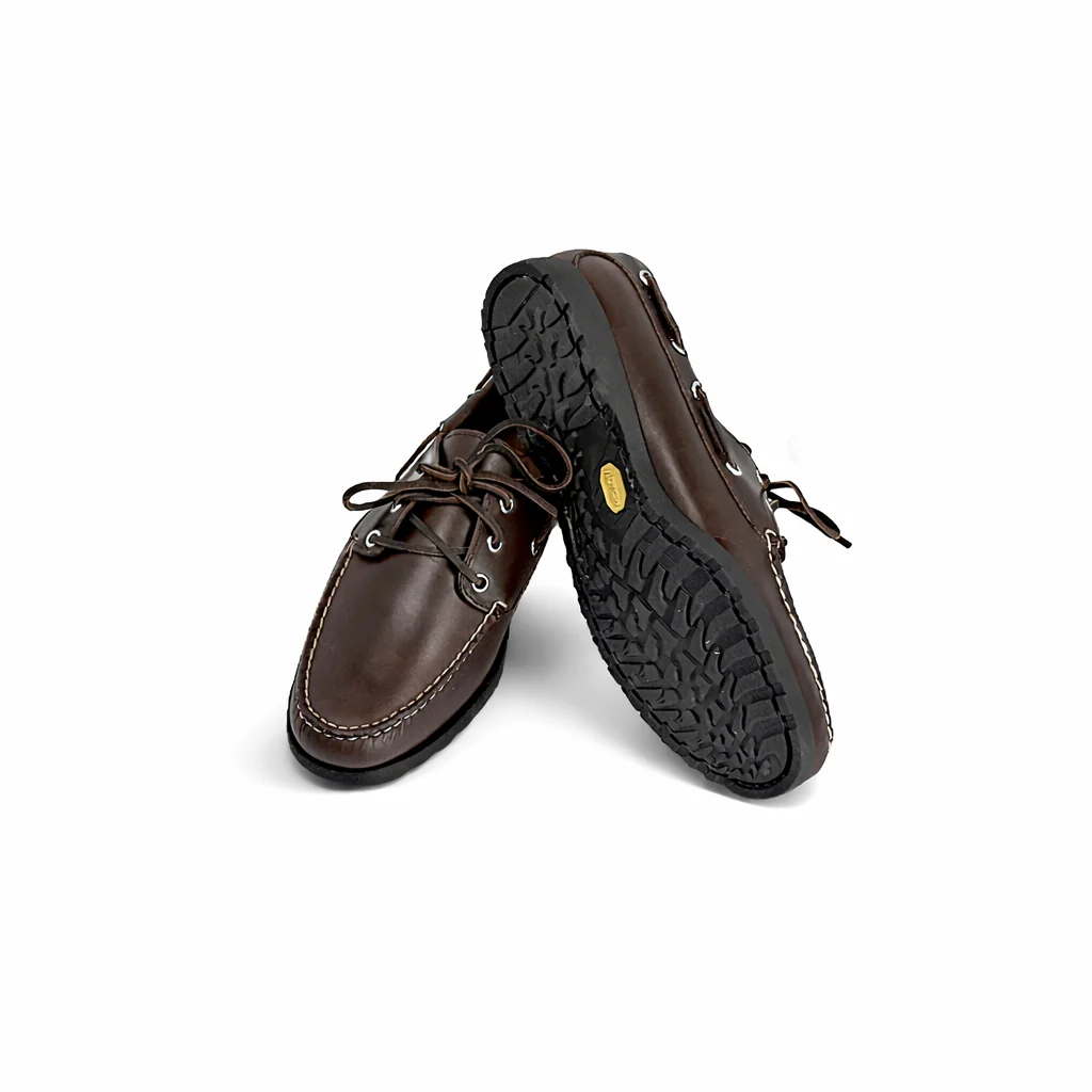 In Stock Men’s Quoddy Head Boat Shoe CL: Brown Charcoal - Image 4