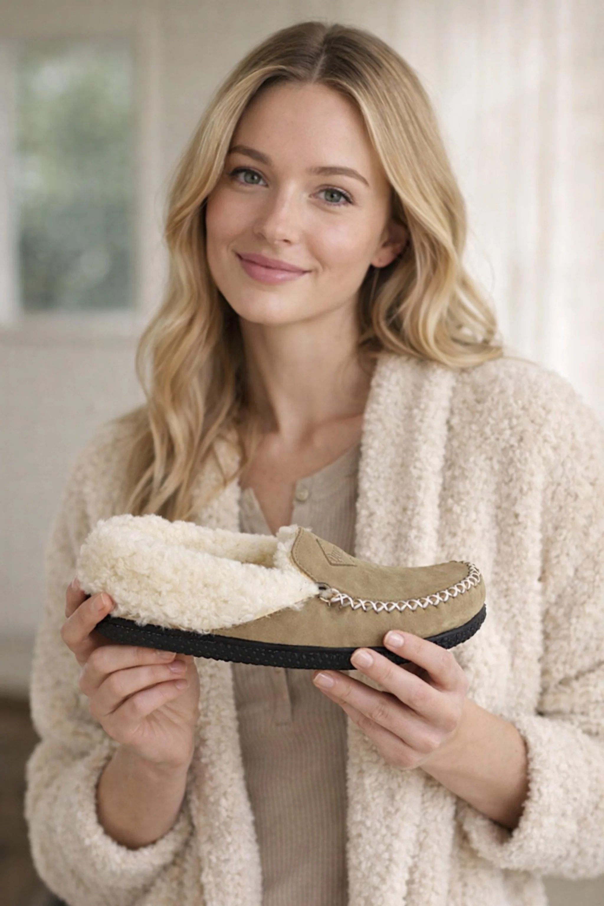 In Stock Women’s Cuddle ESQ Slipper: Pepper Grey - Image 3
