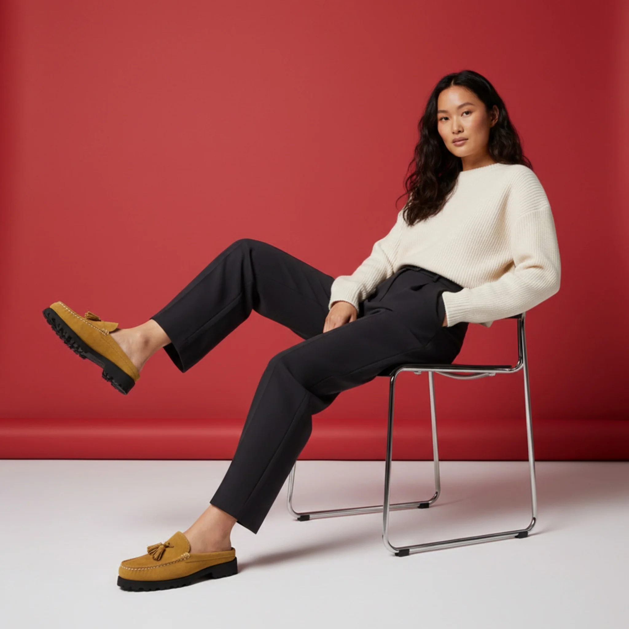 In Stock Women's Moxie Mule: Mushroom Suede - Image 5