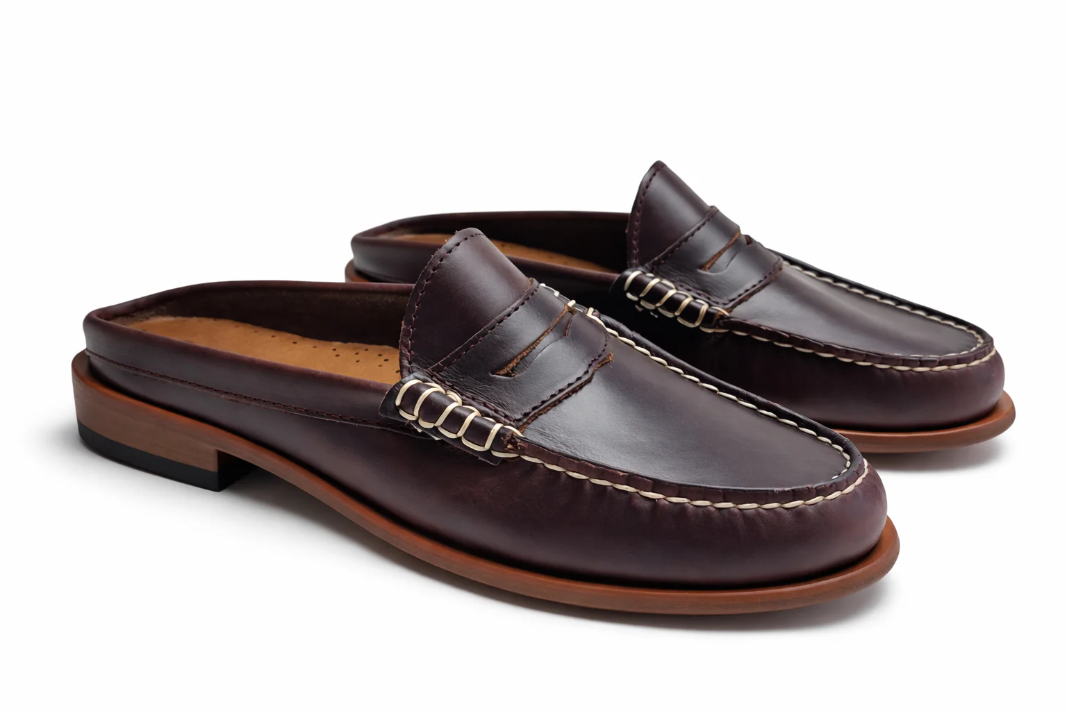 In Stock Women's Penny Mule: Burgundy - Image 3