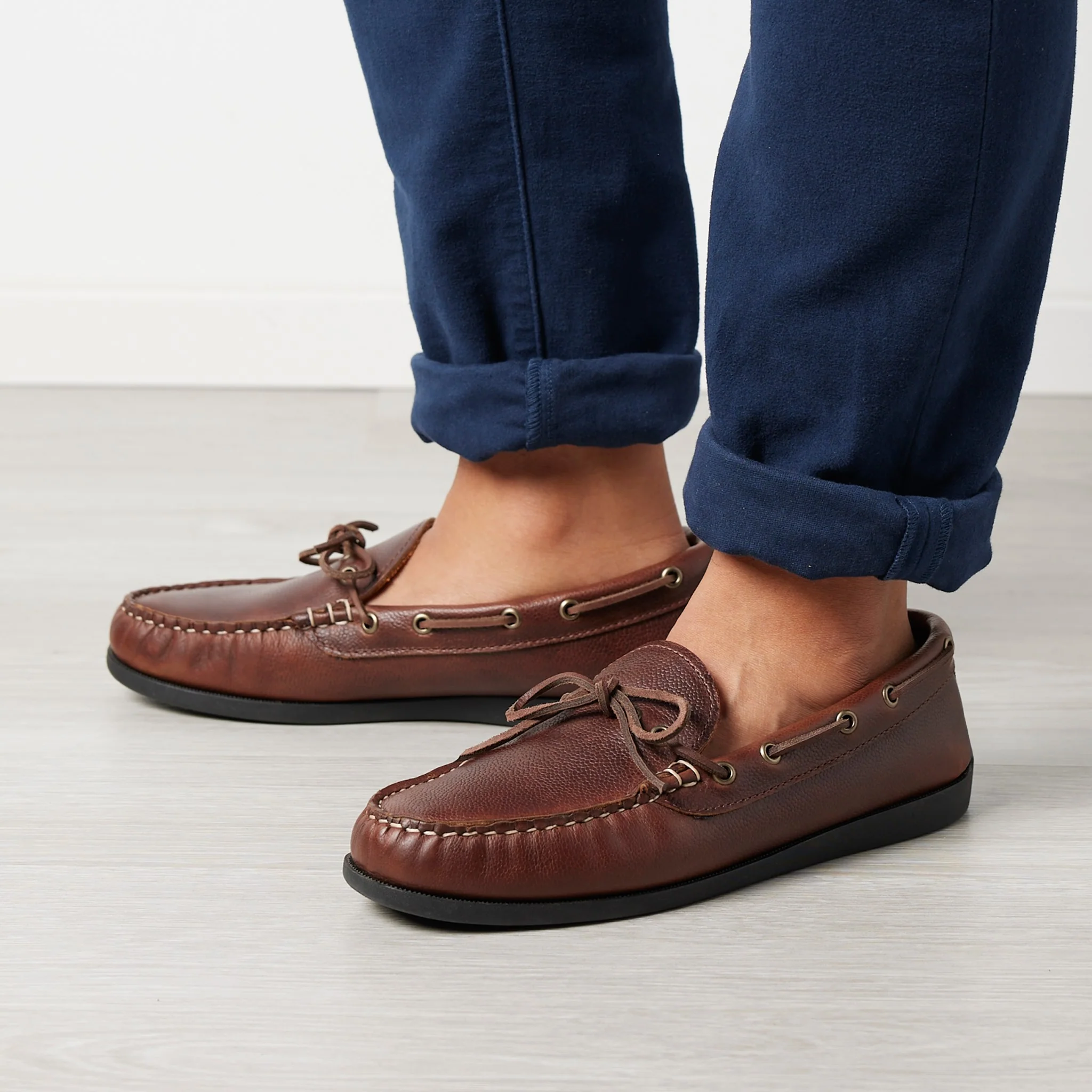 In Stock Men’s Canoe Shoe: Brown Pebble - Image 5