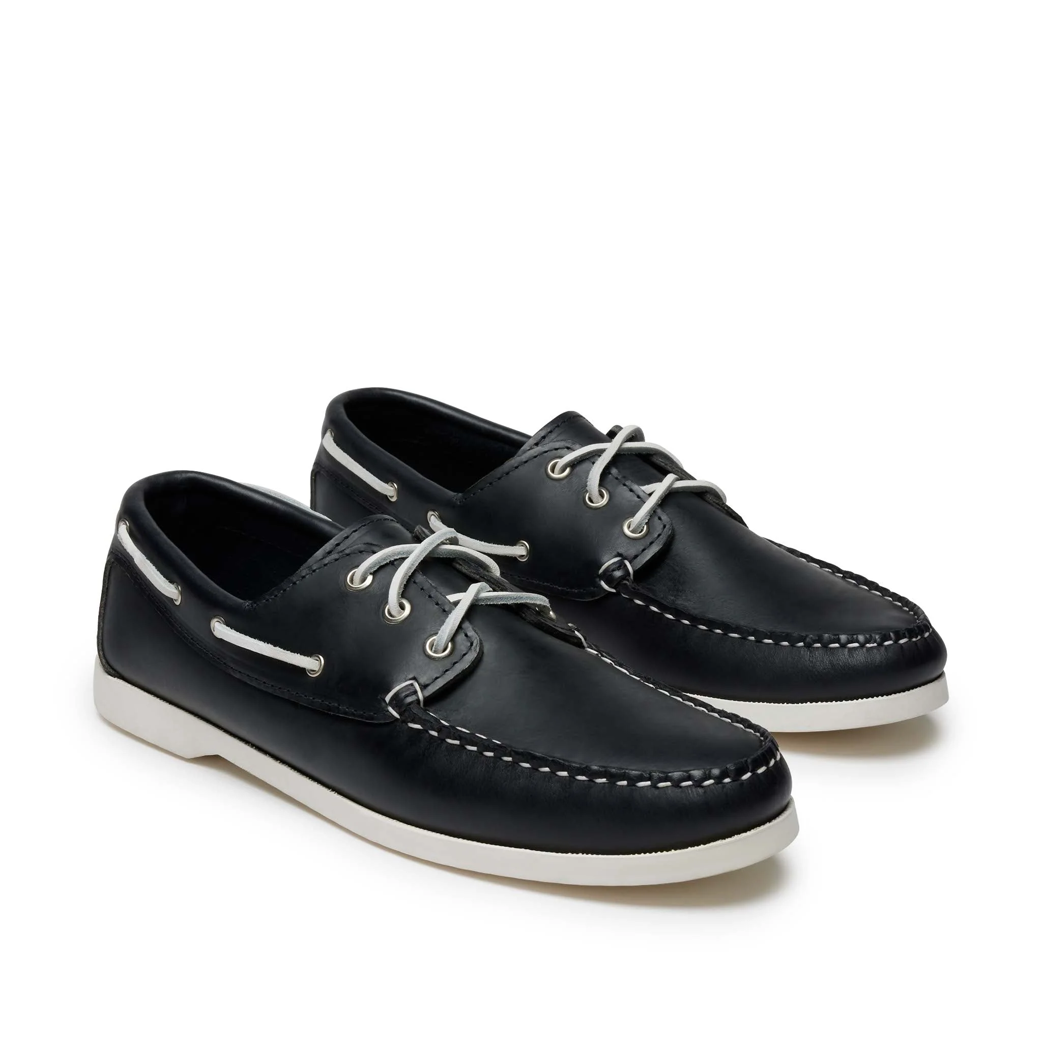 In Stock Men’s Quoddy Head Boat Shoe: Navy - Image 3