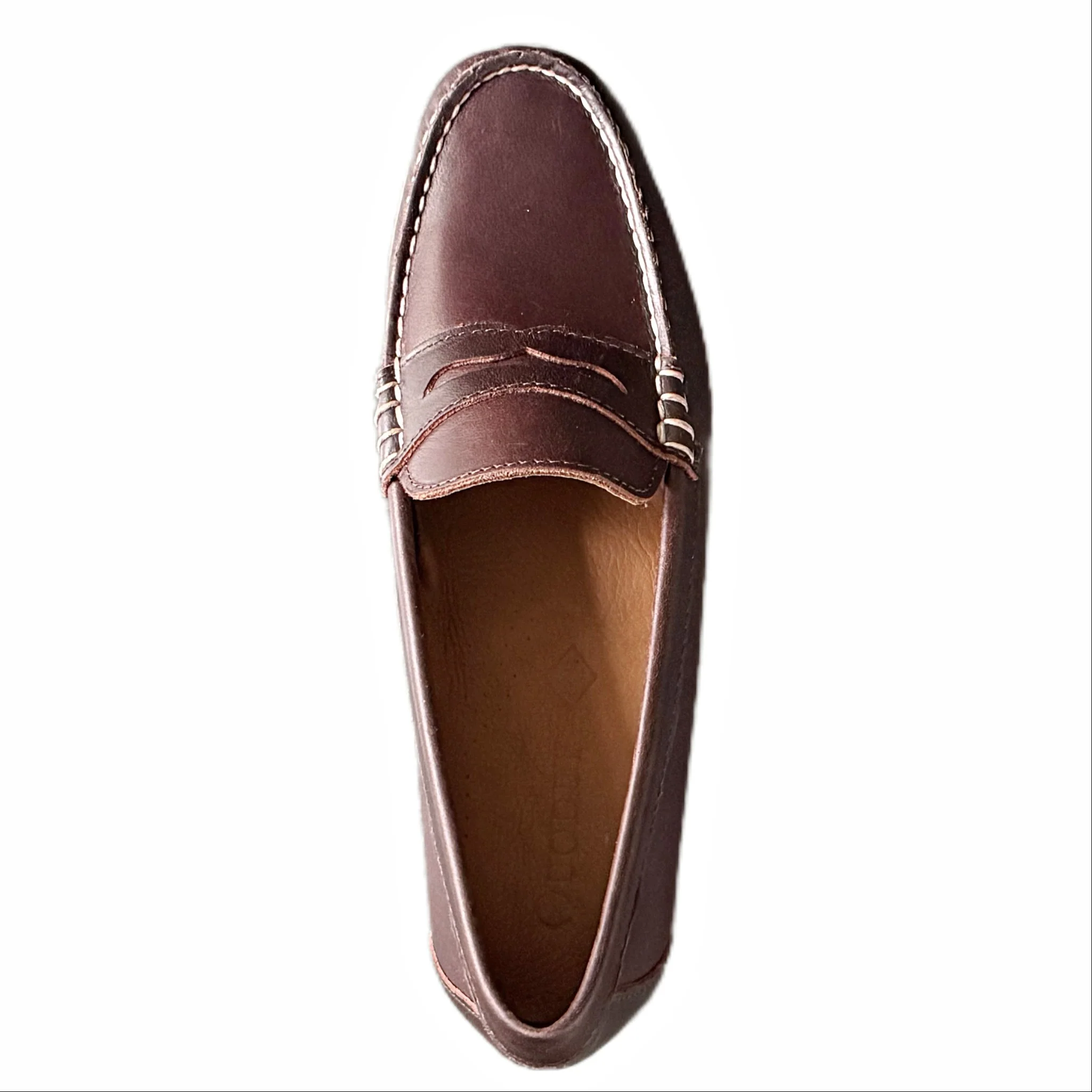In Stock Women's Penny Loafer Leather: Brown - Image 4